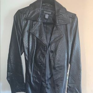 Women  Leather Jacket Coats Zip Up BUSINESS Coat